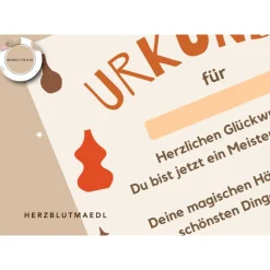 Urkunde zum Ausdrucken - Töpfern mit Kindern Set | Perfektes Mitgebsel für den Kindergeburtstag