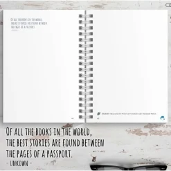 USA Reisetagebuch zum selberschreiben / als Abschiedsgeschenk - DIN A5 mit interaktiven Aufgaben & Reise-Zitaten