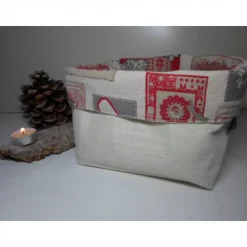 Utensilo "Natale" aus Baumwolle bunt/ beige