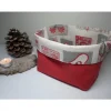 Utensilo "Natale" aus Baumwolle rot/ beige