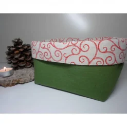 Utensilo "Natale" aus Baumwolle grün/ beige