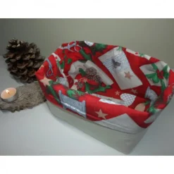 Utensilo "Natale Regalo" aus Baumwolle bunt/ beige