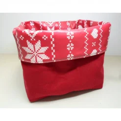 Utensilo "Stella" Wachstuch Baumwolle rot Unikat