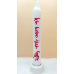 Valentinskerze mit Spruch I Liebeskerze I Geschenk I Be my Valentine I Ich liebe Dich I Dekokerze I handverziert