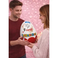 Valentinstag Geschenk personalisiertes XXL Überraschungsei | Ü-Ei mit Namen | Geschenk für Sie & Ihn