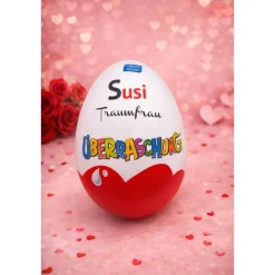 Valentinstag Geschenk personalisiertes XXL Überraschungsei | Ü-Ei mit Namen | Geschenk für Sie & Ihn