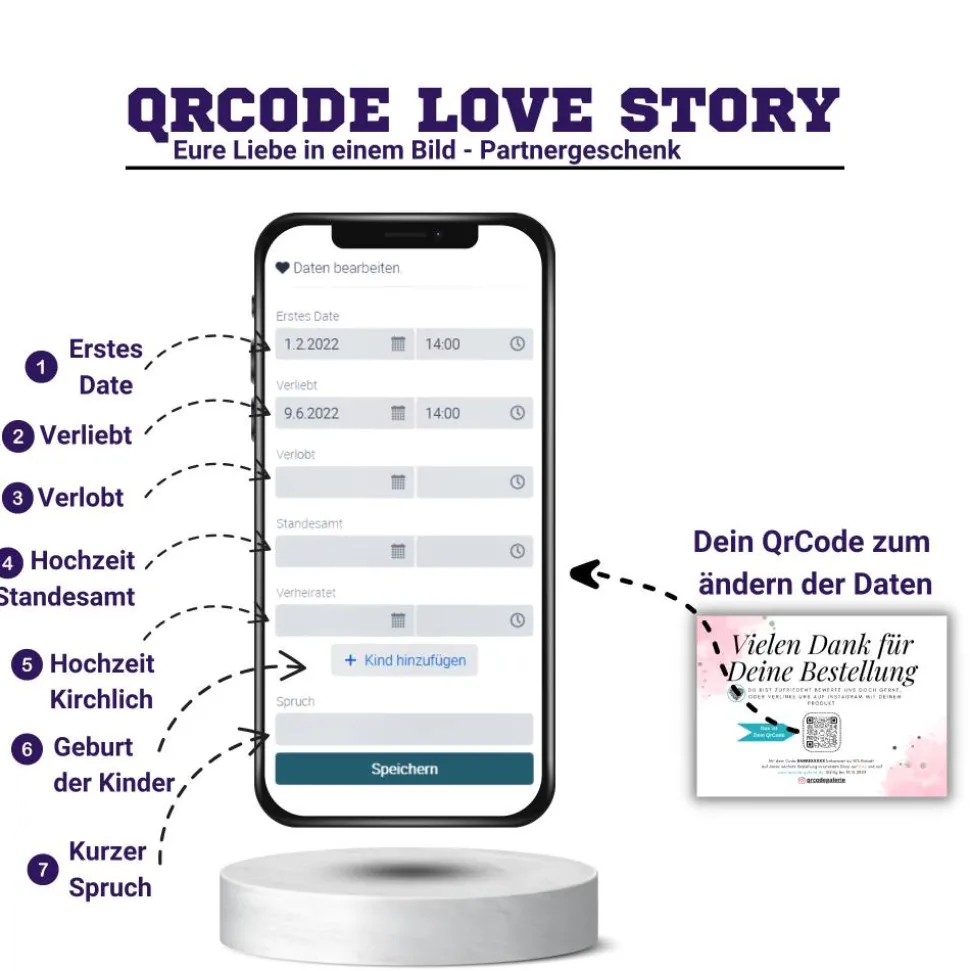 Valentinstag Geschenkkarte | Personalisiertes Paargeschenk | You are my valentine | QrCode Love Story