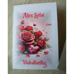 Valentinstagkarten, Liebeskarte, Karte zum Valentinstag, Glückwunschkarte