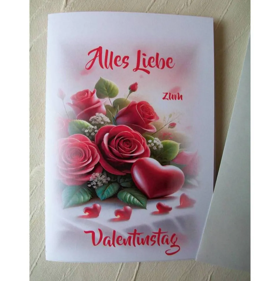 Valentinstagkarten, Liebeskarte, Karte zum Valentinstag, Glückwunschkarte