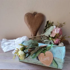 Valentinstag-romantische Schatulle aus Holz im Vintagestyle