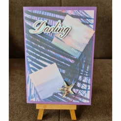 Valentinstagskarte " Darling " Strand , Palmenblätter