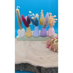 Vasen Steckerchen Pastell – Handgemachte Deko zum Sammeln & Verschenken  inklusive passende Blümchen