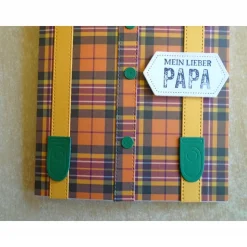 Vatertag ,Vatertagskarte,Glückwunschkarte zum Vatertag ,Vater Papa,Papi,Hosenträger,Gelb,Grün