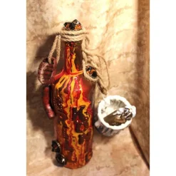 Vatertagsgeschenk Geldgeschenk GRILLKÖNIG Acrylfarben auf einer Flasche Geschenk Wohndeko Upcycling Unikat