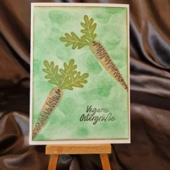 Vegane Ostergrüße - Mohrrübe - Osterkarte