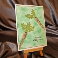 Vegane Ostergrüße - Mohrrübe - Osterkarte