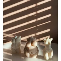 Vegane Sojawachs Körperkerze, Dicker Frauen Torso, Frauenfigur, Kurvige Skulptur, Body positivity, Lustiges Geschenk