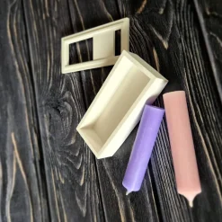 Verpackung für 2 kurze Stabkerzen, Geschenkverpackung, Kerzendoppel, Stabkerzen Zweierpack