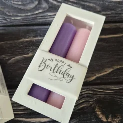 Verpackung für 2 kurze Stabkerzen, Geschenkverpackung, Kerzendoppel, Stabkerzen Zweierpack