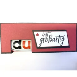 Verpackung für 2 Stück Schokoriegel, ein schönes Geschenk aus Papier, auch als Tischgoodie zu verwenden