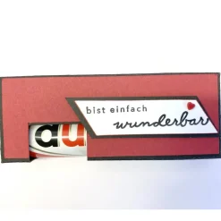 Verpackung für 2 Stück Schokoriegel, ein schönes Geschenk aus Papier, auch als Tischgoodie zu verwenden