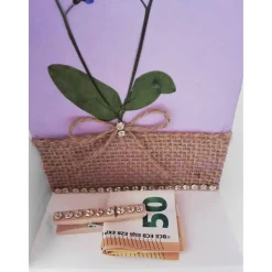 Verpackung für Geldgeschenk – Geschenkbox mit Vergißmeinicht, Herzlichen Glückwunsch, Unikat Geschenkverpackung