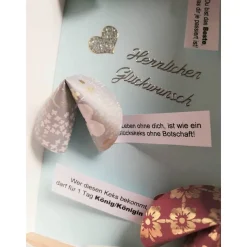 Verpackung für Geldgeschenk – Geschenkbox mit Glückskeksen & Sichtfenster | Handgemachte Geschenkverpackung