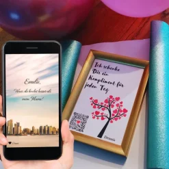 Verschenke Komplimente | Personalisiertes QrCode Bild | Herzchen Baum