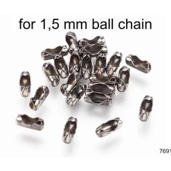 Verschlüsse für 1,5 mm Kugelkette - silber - Metall