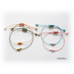 Verstellbares Freundschaftsarmband mit Herz - Jungessellenabschied, Hochzeit, Geschenk Freundin,Trauzeugin - modisch,trendy,zart,verspielt - oliv,dunkeltürkis,apricot,rosa