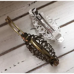 verzierte Haarspange, Vintage-Stil, Haarschmuck,Hochzeit, Fest, Kommunion,Blumen, Rosen, Cabochon, bronze, 1002