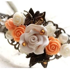 verzierter Haarreif,  Harreif, Haarschmuck,Hochzeit, Fest, Blüten, Schmetterling, Libelle, Rosen