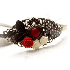 verzierter Haarreif, Vintage-Stil, Haarreifen,  Blume, Rosen, Haarschmuck,Hochzeit, Kommunion