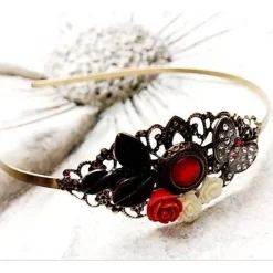 verzierter Haarreif, Vintage-Stil, Haarreifen,  Blume, Rosen, Haarschmuck,Hochzeit, Kommunion
