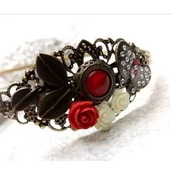 verzierter Haarreif, Vintage-Stil, Haarreifen,  Blume, Rosen, Haarschmuck,Hochzeit, Kommunion