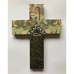 Verziertes Holzkreuz als Geschenk für Geburt, Taufe, Kommunion oder Konfirmation, Verziertes Holzkreuz