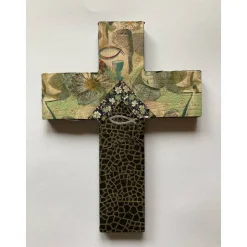 Verziertes Holzkreuz als Geschenk für Geburt, Taufe, Kommunion oder Konfirmation, Verziertes Holzkreuz