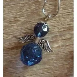 vier Weihnachtsbaumanhänger Engel - blau