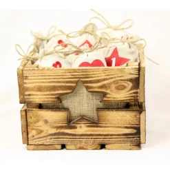 Vintage Adventskiste Rustikale Holzkiste mit Stern für Adventsgeschenke Adventskalender aus Holz Geschenkekiste Weihnachten Deko Geschenk