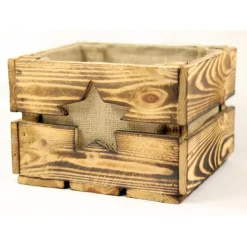 Vintage Adventskiste Rustikale Holzkiste mit Stern für Adventsgeschenke Adventskalender aus Holz Geschenkekiste Weihnachten Deko Geschenk