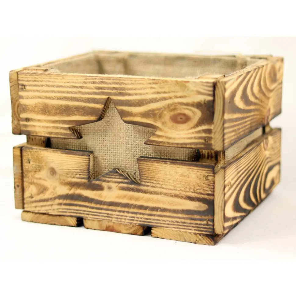 Vintage Adventskiste Rustikale Holzkiste mit Stern für Adventsgeschenke Adventskalender aus Holz Geschenkekiste Weihnachten Deko Geschenk