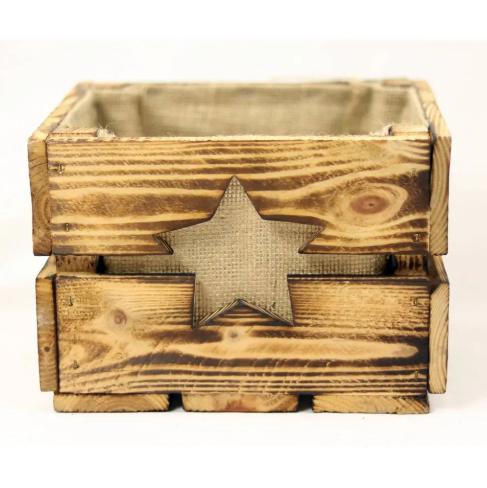 Vintage Adventskiste Rustikale Holzkiste mit Stern für Adventsgeschenke Adventskalender aus Holz Geschenkekiste Weihnachten Deko Geschenk