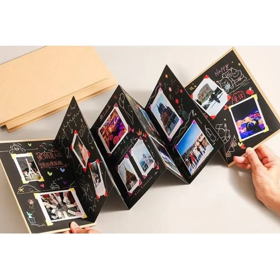 Vintage Fotoalbum 34 Seiten zum Einkleben – Kreatives Album zum Selbstgestalten, Geschenk für Geburtstag & Weihnach