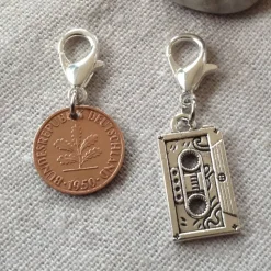 Vintage Geschenkset / Anhängerset mit Pfennig & Kassette