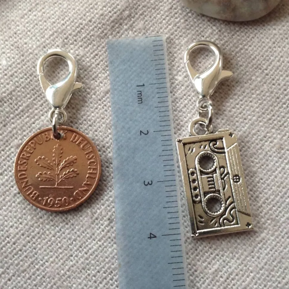Vintage Geschenkset / Anhängerset mit Pfennig & Kassette