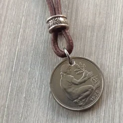 Vintage Kette mit 50 Pfennig Münze von 1976 – Einzigartiges Geschenk zum 50. Geburtstag