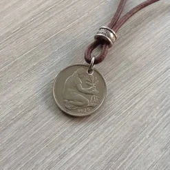Vintage Kette mit 50 Pfennig Münze von 1976 – Einzigartiges Geschenk zum 50. Geburtstag