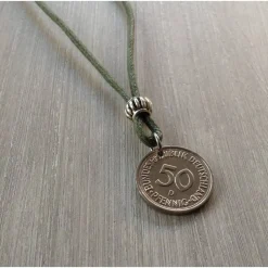 Vintage Kette mit 50 Pfennig Münze von 1976 – Einzigartiges Geschenk zum 50. Geburtstag