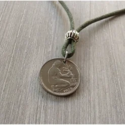 Vintage Kette mit 50 Pfennig Münze von 1976 – Einzigartiges Geschenk zum 50. Geburtstag