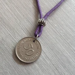 Vintage Kette mit 50 Pfennig Münze von 1975 – Einzigartiges Geschenk zum 50. Geburtstag